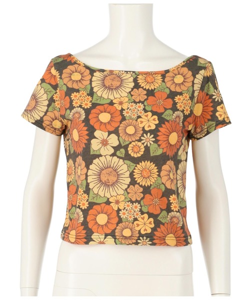 anap mimpi(アナップミンピ)の「レトロフラワーバックオープンTシャツ(Tシャツ/カットソー・レディース・ベージュ/ブラック・FREE)」の17枚目の写真