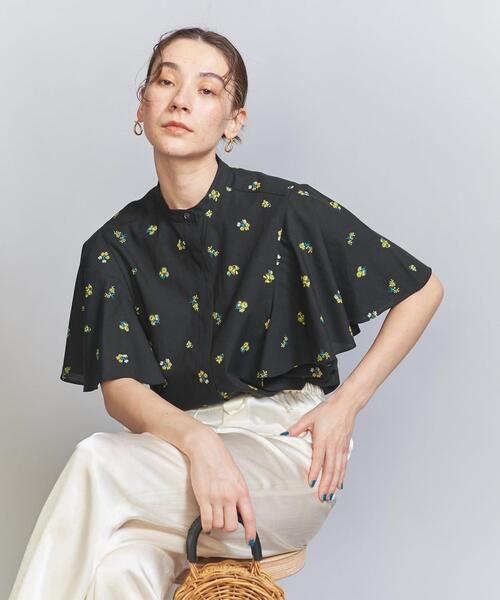 BEAUTY&YOUTH UNITED ARROWS（ビューティーアンドユースユナイテッドアローズ）の「【WEB限定】ドット&フラワーフレアスリーブブラウス 2 -ウォッシャブル-（シャツ/ブラウス・レディース・その他3/ブラック/オフホワイト/その他9・FREE）」の8枚目の写真