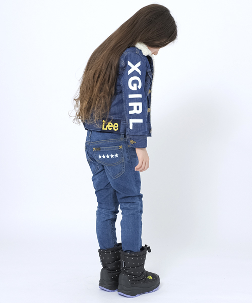 X-girl Stages（エックスガールステージス）の「【VERY11月号掲載】XGS × Lee BOA STORM RIDER(4T～7T)（デニムジャケット・キッズ・インディゴブルー・4T/5T/6T/7T）」の3枚目の写真
