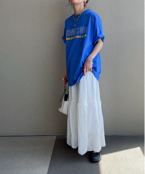 feepur by saya（フェピュールバイサヤ）の「メッセージロゴTee（Tシャツ/カットソー・レディース・ブルー/オフホワイト/ピンク・MEDIUM）」の9枚目の写真