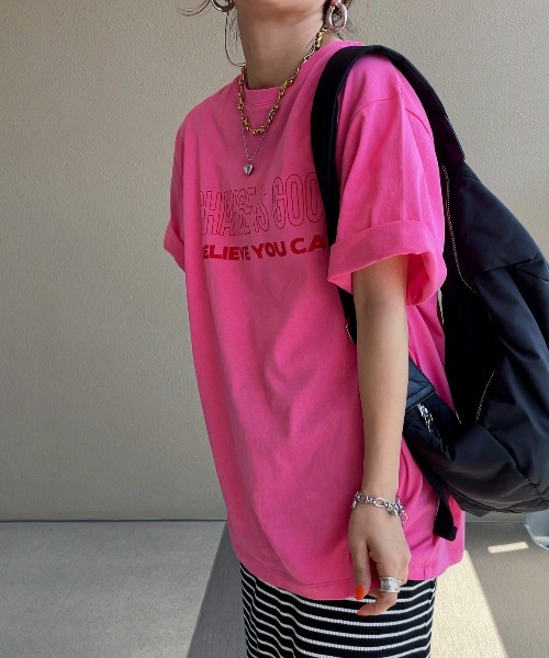 feepur by saya（フェピュールバイサヤ）の「メッセージロゴTee（Tシャツ/カットソー・レディース・ブルー/オフホワイト/ピンク・MEDIUM）」の13枚目の写真