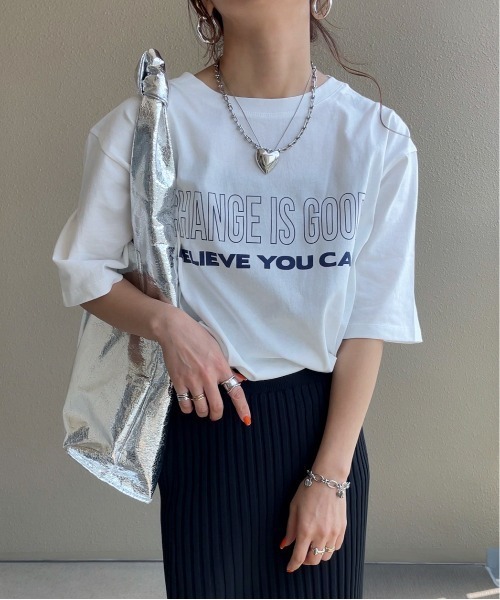 feepur by saya（フェピュールバイサヤ）の「メッセージロゴTee（Tシャツ/カットソー・レディース・ブルー/オフホワイト/ピンク・MEDIUM）」の19枚目の写真