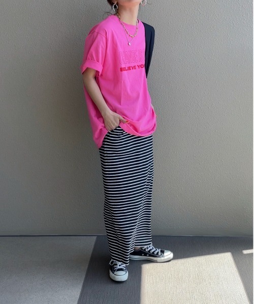 feepur by saya（フェピュールバイサヤ）の「メッセージロゴTee（Tシャツ/カットソー・レディース・ブルー/オフホワイト/ピンク・MEDIUM）」の10枚目の写真