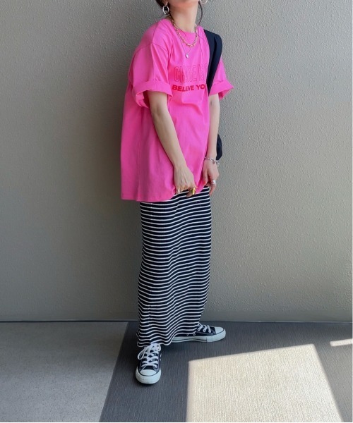 feepur by saya（フェピュールバイサヤ）の「メッセージロゴTee（Tシャツ/カットソー・レディース・ブルー/オフホワイト/ピンク・MEDIUM）」の12枚目の写真