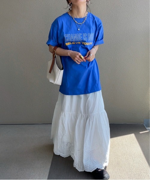 feepur by saya（フェピュールバイサヤ）の「メッセージロゴTee（Tシャツ/カットソー・レディース・ブルー/オフホワイト/ピンク・MEDIUM）」の8枚目の写真