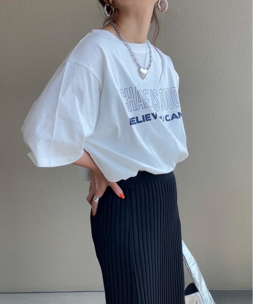 feepur by saya（フェピュールバイサヤ）の「メッセージロゴTee（Tシャツ/カットソー・レディース・ブルー/オフホワイト/ピンク・MEDIUM）」の18枚目の写真