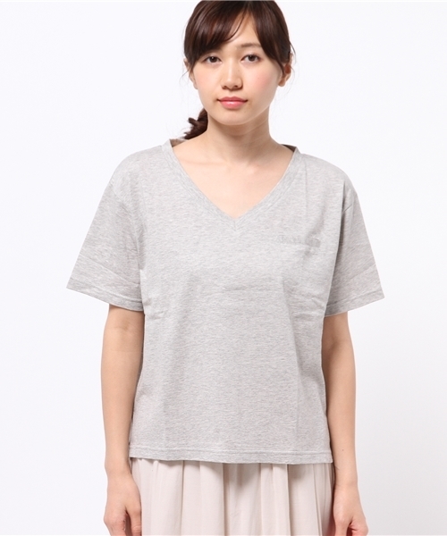 Kastane（カスタネ）の「【Kastane】ドライタッチVネックTEE（Tシャツ/カットソー・レディース・ピンク/オフホワイト/グレー/チャコールグレー/カーキ/ブラック/レッド/ホワイト・FREE）」の9枚目の写真