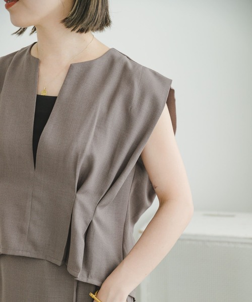 ITEMS URBANRESEARCH（アイテムズ アーバンリサーチ）の「ドライタッチセットスカート（ワンピース・レディース・ブラック/モカ・FREE）」の12枚目の写真