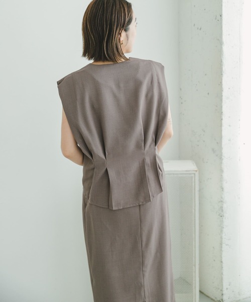 ITEMS URBANRESEARCH（アイテムズ アーバンリサーチ）の「ドライタッチセットスカート（ワンピース・レディース・ブラック/モカ・FREE）」の15枚目の写真