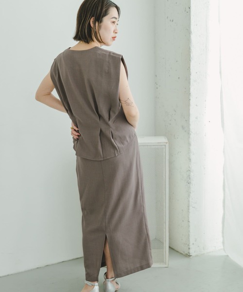 ITEMS URBANRESEARCH（アイテムズ アーバンリサーチ）の「ドライタッチセットスカート（ワンピース・レディース・ブラック/モカ・FREE）」の19枚目の写真