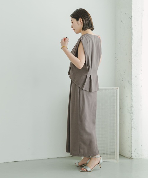 ITEMS URBANRESEARCH（アイテムズ アーバンリサーチ）の「ドライタッチセットスカート（ワンピース・レディース・ブラック/モカ・FREE）」の20枚目の写真