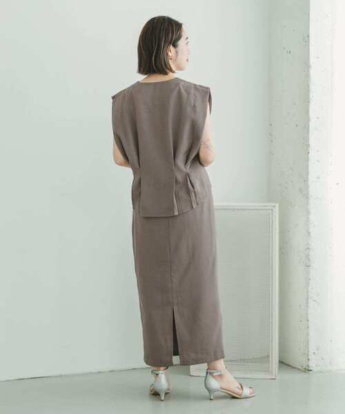 ITEMS URBANRESEARCH（アイテムズ アーバンリサーチ）の「ドライタッチセットスカート（ワンピース・レディース・ブラック/モカ・FREE）」の21枚目の写真