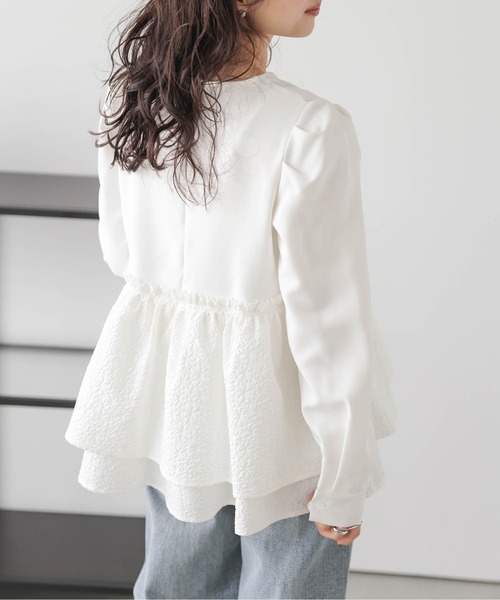 SUGAR BISKET（シュガービスケット）の「ペプラムプルオーバー（Tシャツ/カットソー・レディース・ブラック/ホワイト/ホワイト系その他/ブラック系その他・フリー）」の8枚目の写真