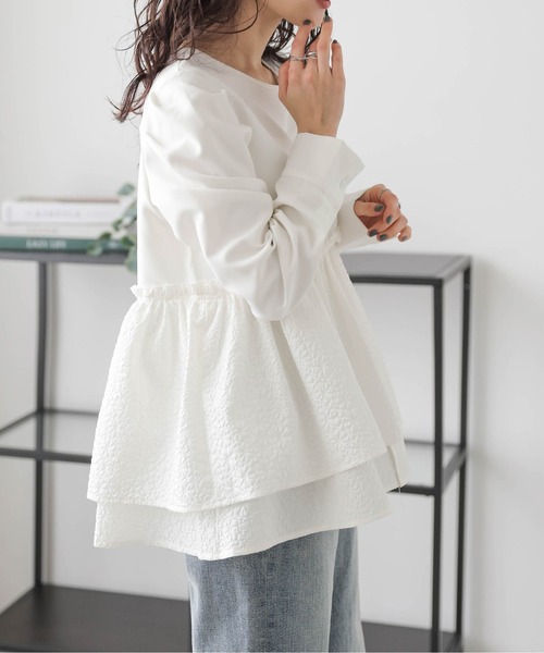 SUGAR BISKET（シュガービスケット）の「ペプラムプルオーバー（Tシャツ/カットソー・レディース・ブラック/ホワイト/ホワイト系その他/ブラック系その他・フリー）」の9枚目の写真