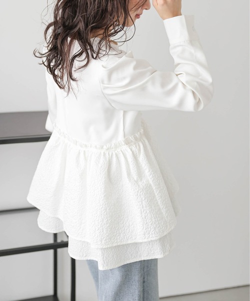 SUGAR BISKET（シュガービスケット）の「ペプラムプルオーバー（Tシャツ/カットソー・レディース・ブラック/ホワイト/ホワイト系その他/ブラック系その他・フリー）」の12枚目の写真