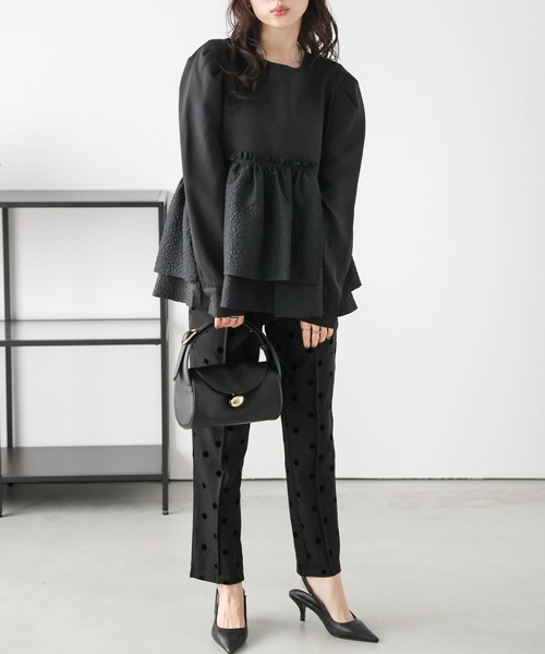 SUGAR BISKET（シュガービスケット）の「ペプラムプルオーバー（Tシャツ/カットソー・レディース・ブラック/ホワイト/ホワイト系その他/ブラック系その他・フリー）」の14枚目の写真