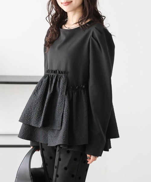 SUGAR BISKET（シュガービスケット）の「ペプラムプルオーバー（Tシャツ/カットソー・レディース・ブラック/ホワイト/ホワイト系その他/ブラック系その他・フリー）」の15枚目の写真