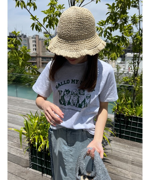 WC（ダブル シー）の「フリルストローハット（ハット・レディース・ブラック/アイボリー・FREE）」の2枚目の写真