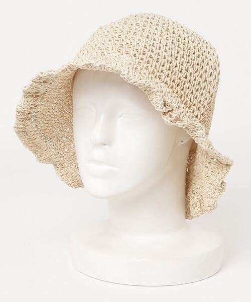 WC（ダブル シー）の「フリルストローハット（ハット・レディース・ブラック/アイボリー・FREE）」の9枚目の写真