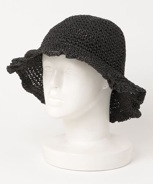 WC（ダブル シー）の「フリルストローハット（ハット・レディース・ブラック/アイボリー・FREE）」の16枚目の写真