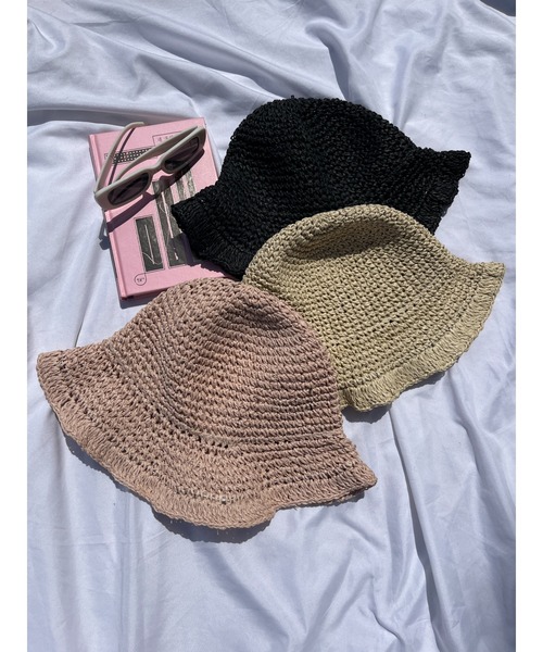 WC（ダブル シー）の「フリルストローハット（ハット・レディース・ブラック/アイボリー・FREE）」の11枚目の写真