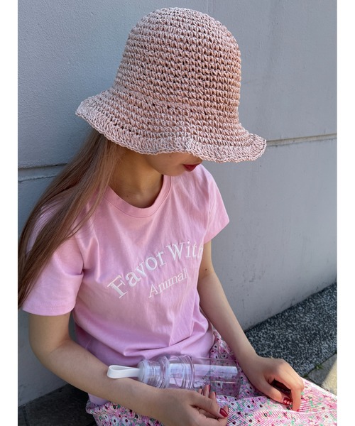 WC（ダブル シー）の「フリルストローハット（ハット・レディース・ブラック/アイボリー・FREE）」の3枚目の写真