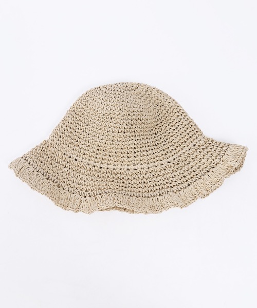 WC（ダブル シー）の「フリルストローハット（ハット・レディース・ブラック/アイボリー・FREE）」の6枚目の写真