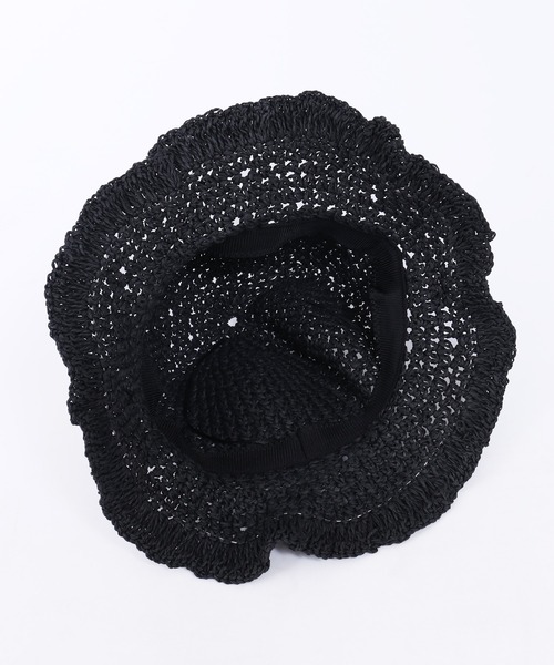 WC（ダブル シー）の「フリルストローハット（ハット・レディース・ブラック/アイボリー・FREE）」の18枚目の写真