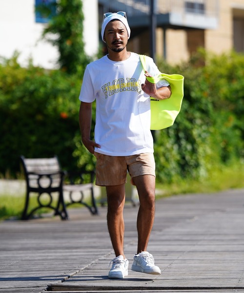 ピガール タイダイデザイン ショートパンツ ワンタックのシンプルなショートパンツ。 リネンのような風合い