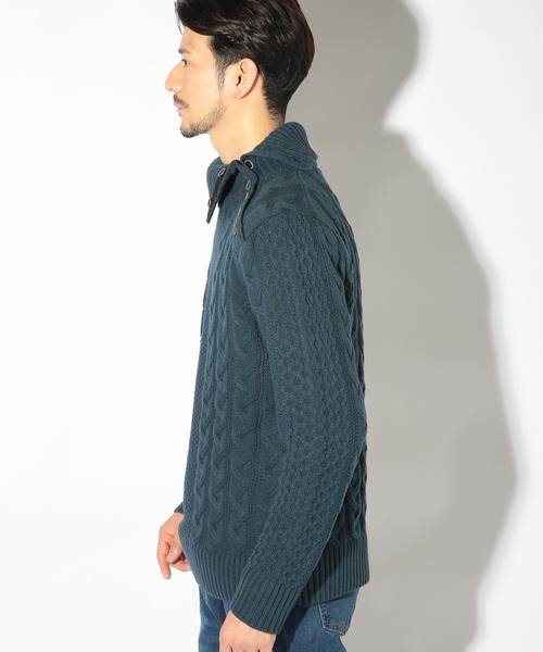 UNION STATION（ユニオンステーション）の「ドクターネックケーブルニット（ニット/セーター・メンズ・ボルドー/ブルー/ブラウン/ホワイト/ブラック・LL/L/M）」の7枚目の写真