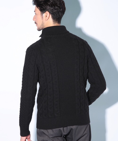 UNION STATION（ユニオンステーション）の「ドクターネックケーブルニット（ニット/セーター・メンズ・ボルドー/ブルー/ブラウン/ホワイト/ブラック・LL/L/M）」の20枚目の写真