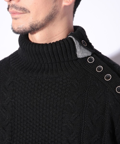 UNION STATION（ユニオンステーション）の「ドクターネックケーブルニット（ニット/セーター・メンズ・ボルドー/ブルー/ブラウン/ホワイト/ブラック・LL/L/M）」の21枚目の写真