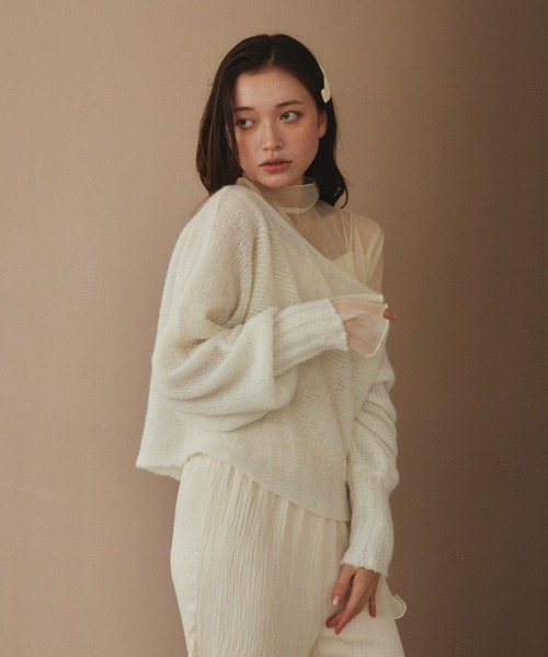 pomiii（ポミー）の「シアーハイネックメロウブラウス（シャツ/ブラウス・レディース・アイボリー/ライトブルー/ピンク・FREE）」の7枚目の写真