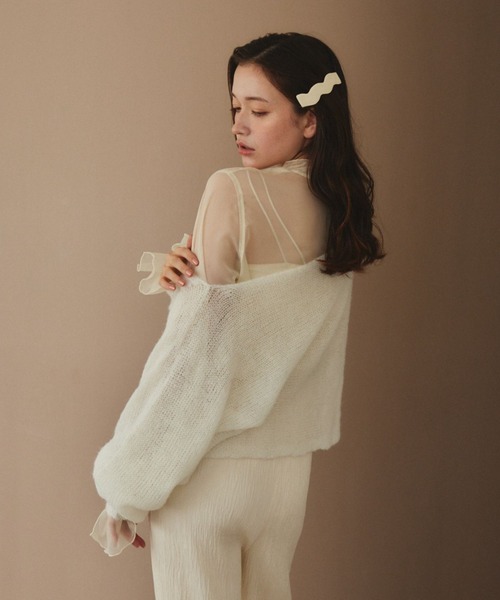 pomiii（ポミー）の「シアーハイネックメロウブラウス（シャツ/ブラウス・レディース・アイボリー/ライトブルー/ピンク・FREE）」の8枚目の写真