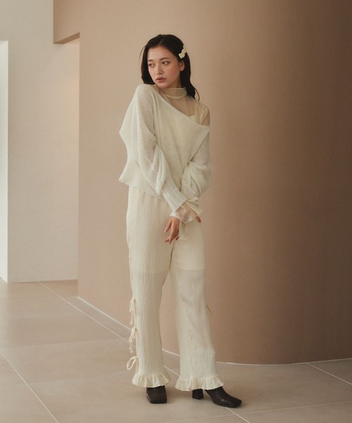 pomiii（ポミー）の「シアーハイネックメロウブラウス（シャツ/ブラウス・レディース・アイボリー/ライトブルー/ピンク・FREE）」の9枚目の写真