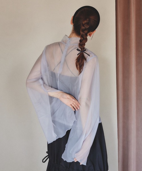 pomiii（ポミー）の「シアーハイネックメロウブラウス（シャツ/ブラウス・レディース・アイボリー/ライトブルー/ピンク・FREE）」の15枚目の写真