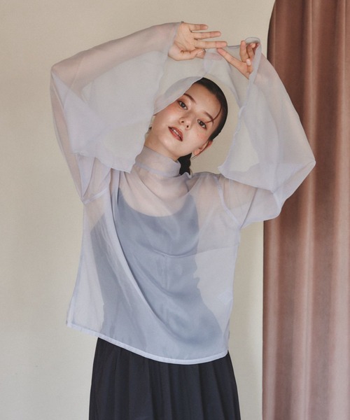 pomiii（ポミー）の「シアーハイネックメロウブラウス（シャツ/ブラウス・レディース・アイボリー/ライトブルー/ピンク・FREE）」の13枚目の写真