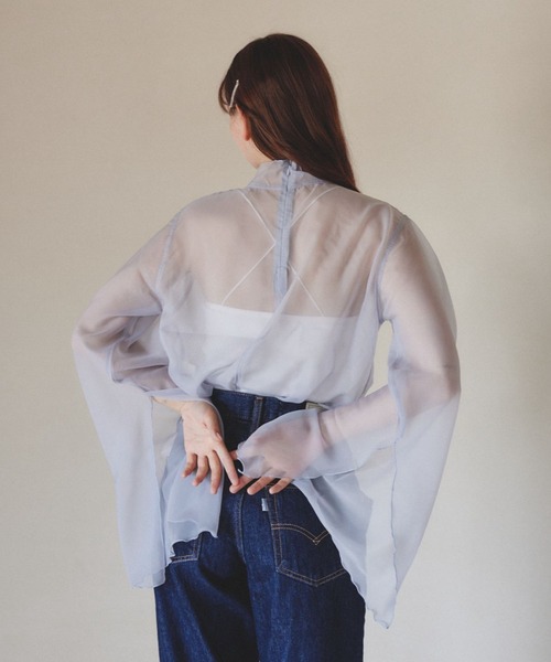 pomiii（ポミー）の「シアーハイネックメロウブラウス（シャツ/ブラウス・レディース・アイボリー/ライトブルー/ピンク・FREE）」の21枚目の写真