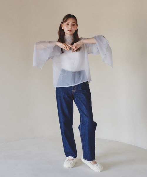 pomiii（ポミー）の「シアーハイネックメロウブラウス（シャツ/ブラウス・レディース・アイボリー/ライトブルー/ピンク・FREE）」の22枚目の写真