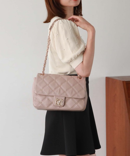 archives（アルシーヴ）の「キルトスタッズチェーンショルダー（ショルダーバッグ・レディース・ブラック/ベージュ・FREE）」の10枚目の写真