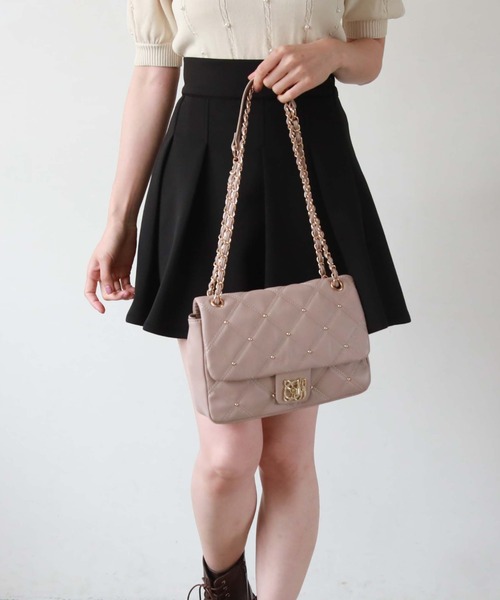 archives（アルシーヴ）の「キルトスタッズチェーンショルダー（ショルダーバッグ・レディース・ブラック/ベージュ・FREE）」の13枚目の写真