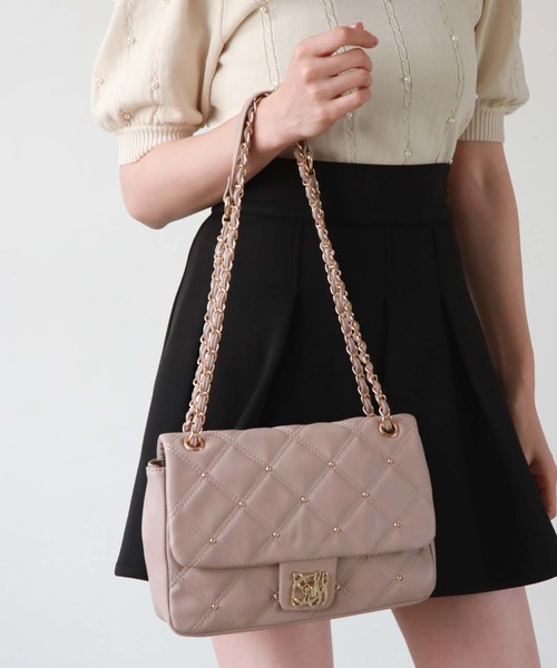 archives（アルシーヴ）の「キルトスタッズチェーンショルダー（ショルダーバッグ・レディース・ブラック/ベージュ・FREE）」の12枚目の写真