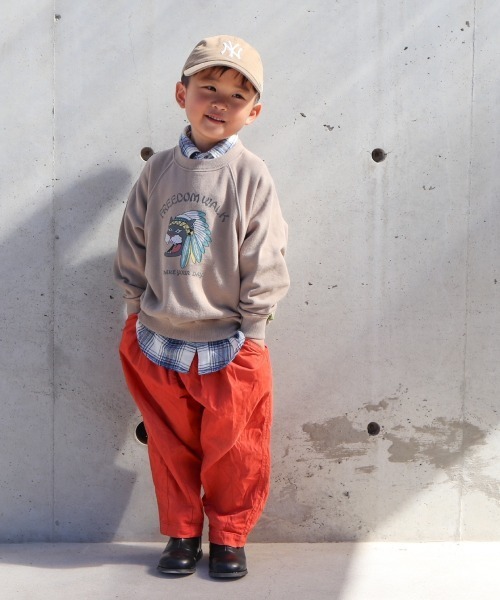 MAKE YOUR DAY（メイクユアデイ）の「ヒョウプリント裏毛ラグラントレーナー■80～140cm（スウェット・キッズ・モカ/グリーン/ミント・130/80/140/100/90/120/110）」の16枚目の写真