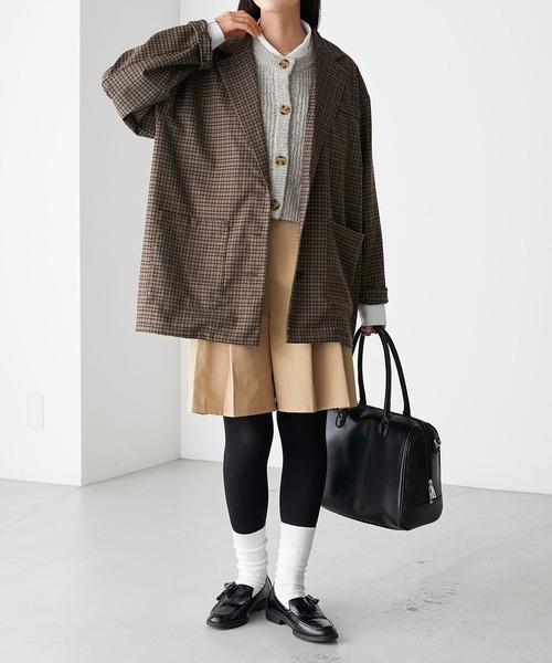 BONLECILL（ボンルシール）の「【セットアップ可能】ボーイフレンドオーバーテーラードジャケット（テーラードジャケット・レディース・ブラウン系1/ブラック/ブラウン系2/ネイビー/チャコールグレー/ブラック系1・FREE）」の14枚目の写真