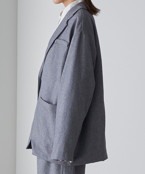 BONLECILL（ボンルシール）の「【セットアップ可能】ボーイフレンドオーバーテーラードジャケット（テーラードジャケット・レディース・ブラウン系1/ブラック/ブラウン系2/ネイビー/チャコールグレー/ブラック系1・FREE）」の17枚目の写真