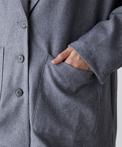 BONLECILL（ボンルシール）の「【セットアップ可能】ボーイフレンドオーバーテーラードジャケット（テーラードジャケット・レディース・ブラウン系1/ブラック/ブラウン系2/ネイビー/チャコールグレー/ブラック系1・FREE）」の18枚目の写真