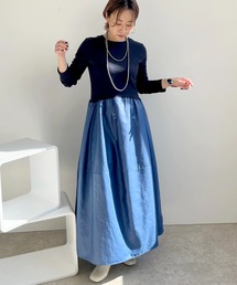 レザーライクドッキングワンピース