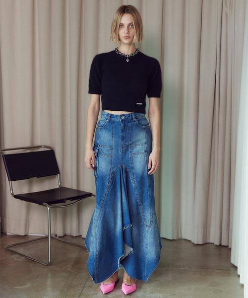 PRANK PROJECT（プランクプロジェクト）の「ラクーン2WAYハーフスリーブニット / Raccoon 2WAY Half Sleeve Knit（ニット/セーター・レディース・ピンク/ブラック/ベージュ・FREE）」の4枚目の写真