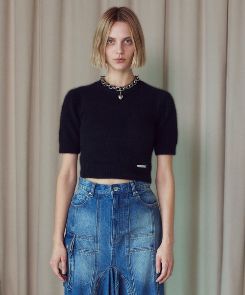 PRANK PROJECT（プランクプロジェクト）の「ラクーン2WAYハーフスリーブニット / Raccoon 2WAY Half Sleeve Knit（ニット/セーター・レディース・ピンク/ブラック/ベージュ・FREE）」の8枚目の写真