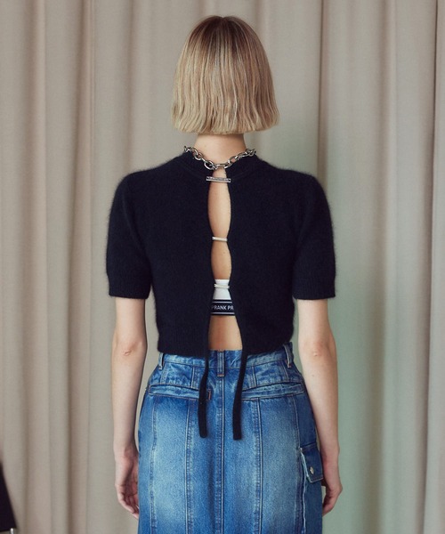 PRANK PROJECT（プランクプロジェクト）の「ラクーン2WAYハーフスリーブニット / Raccoon 2WAY Half Sleeve Knit（ニット/セーター・レディース・ピンク/ブラック/ベージュ・FREE）」の10枚目の写真